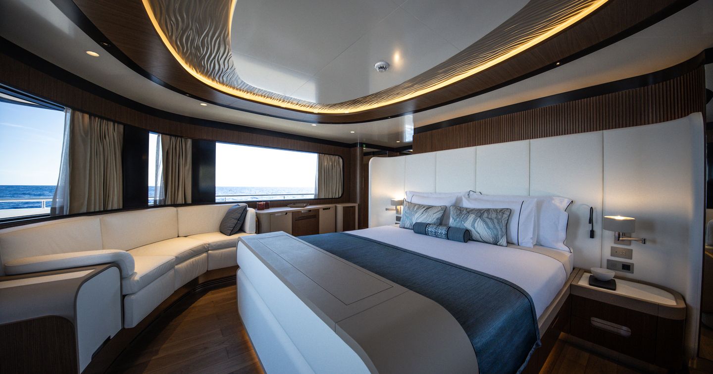 GX Superyachts GX42 RPH yacht master cabin with sofa 