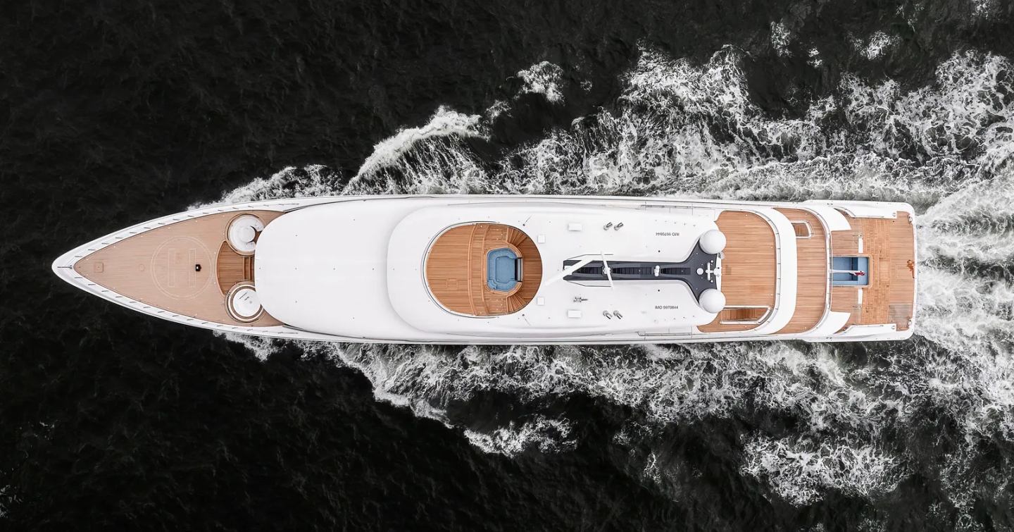 Aerial view of Stella M yacht by Feadship