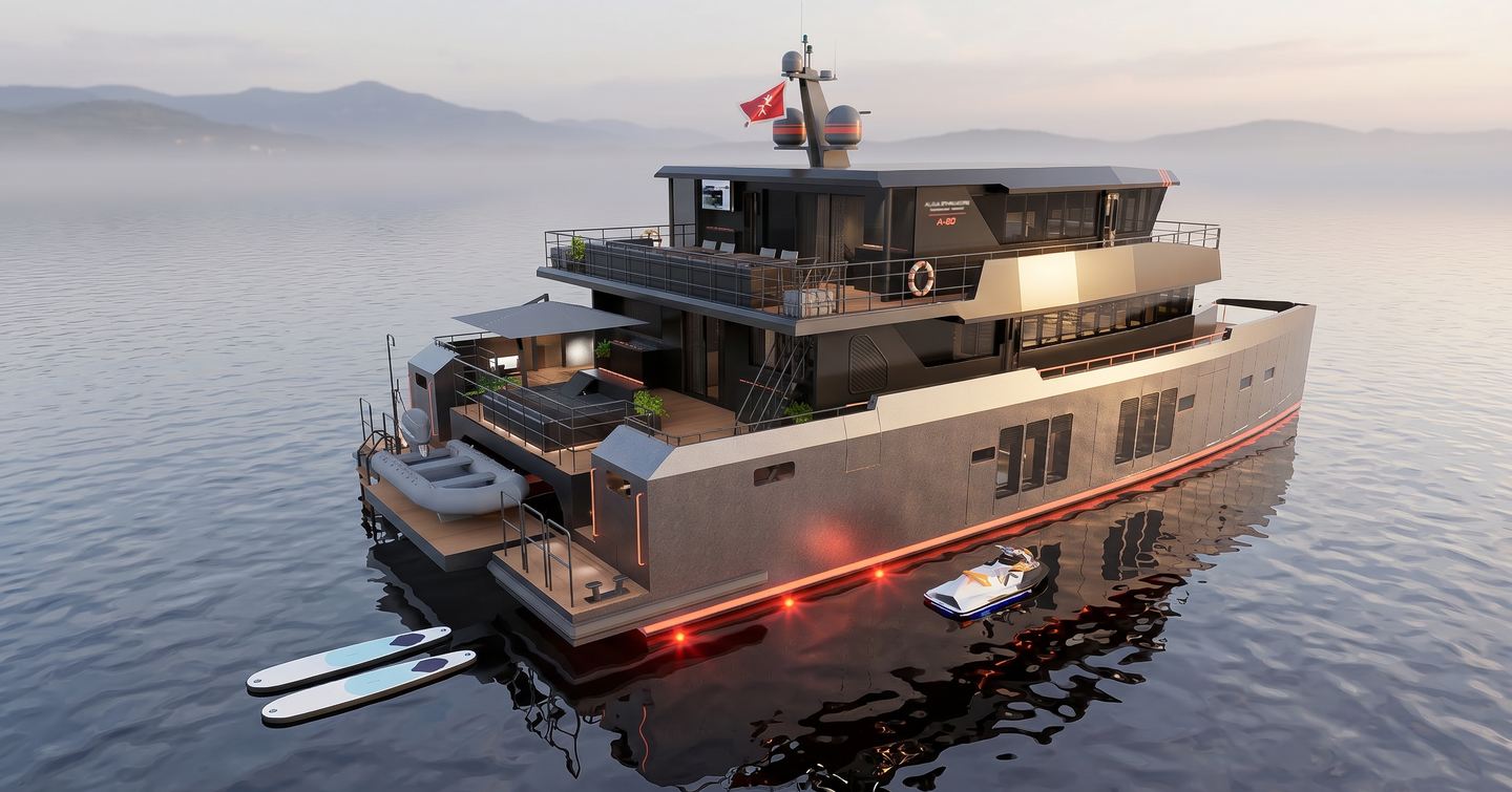 Rendering of Archipelago Expedition Catamaran A-80 