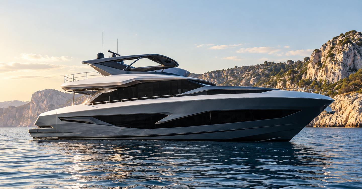 Rendering of Sunseeker Manhattan 80 motor yacht