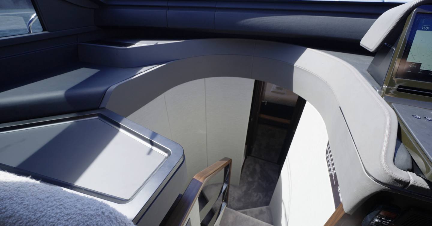 Fairline Targa 58 GTO companionway steps leading down to lower-deck cabins
