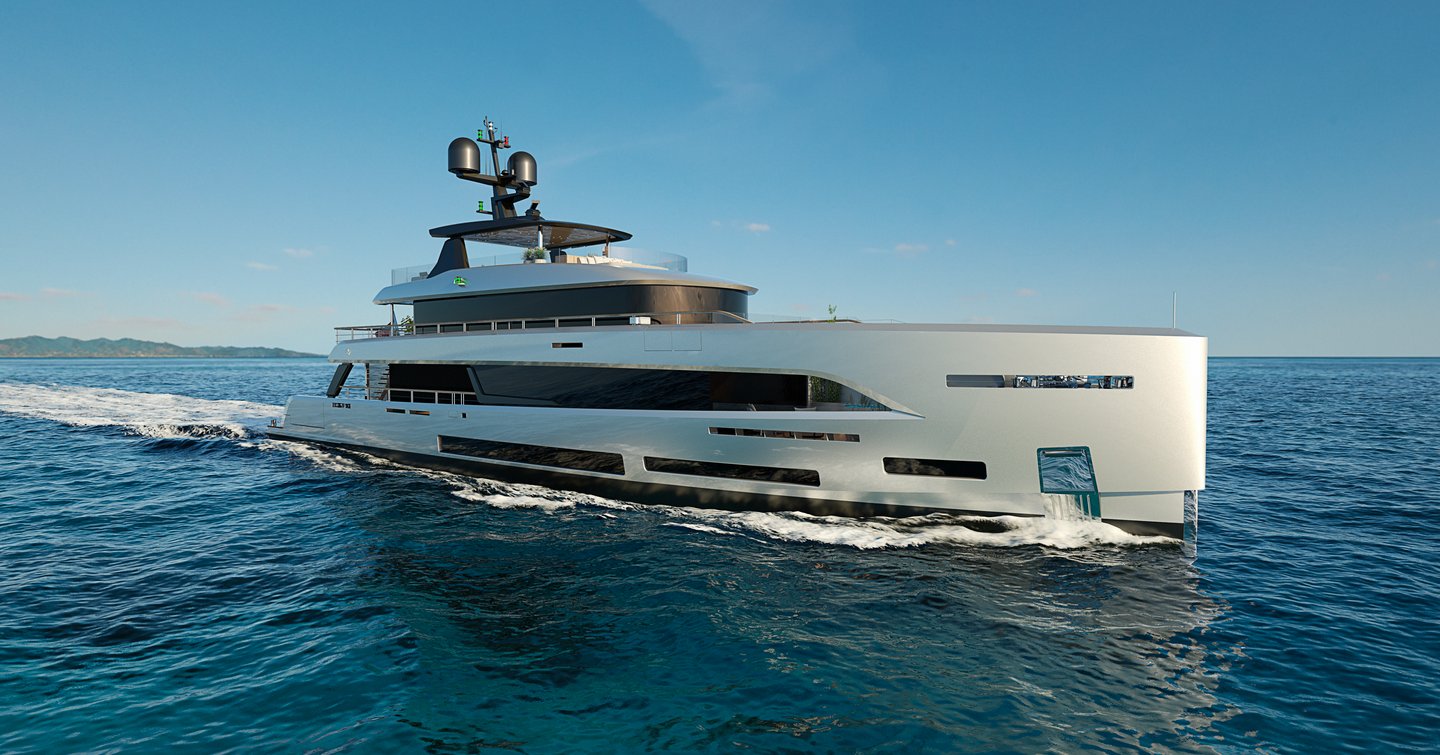 Rendering of Sirena 42M under way 