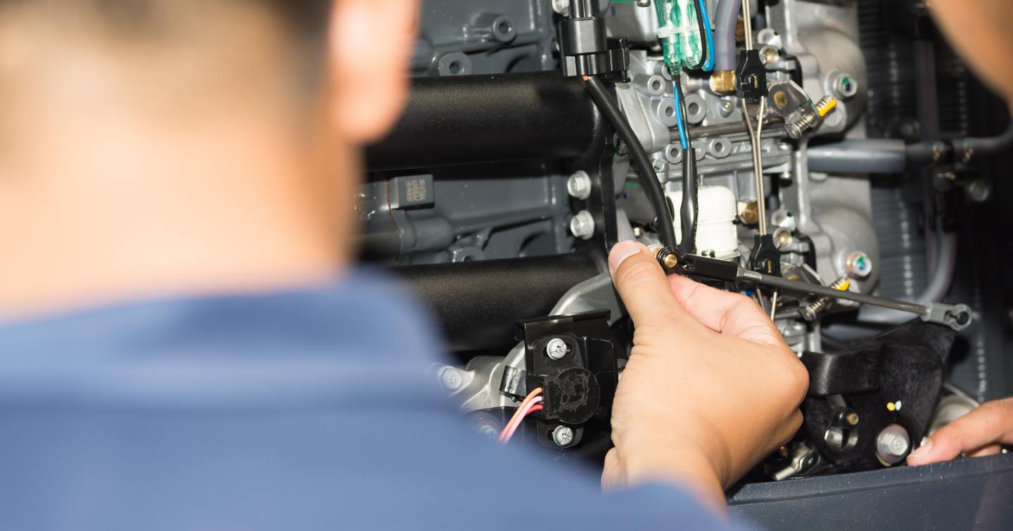 engineer checking yacht systems