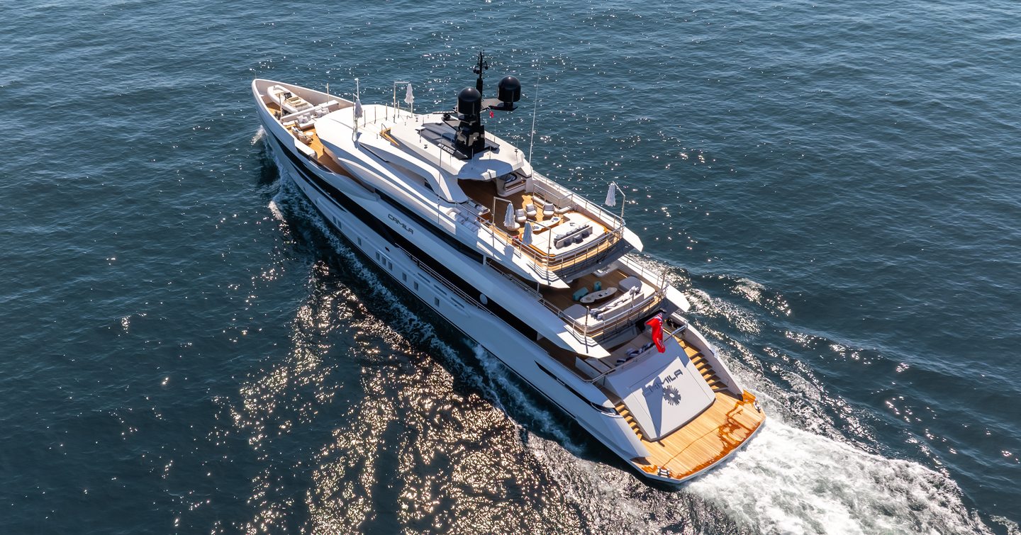 Superyacht Camile under way 