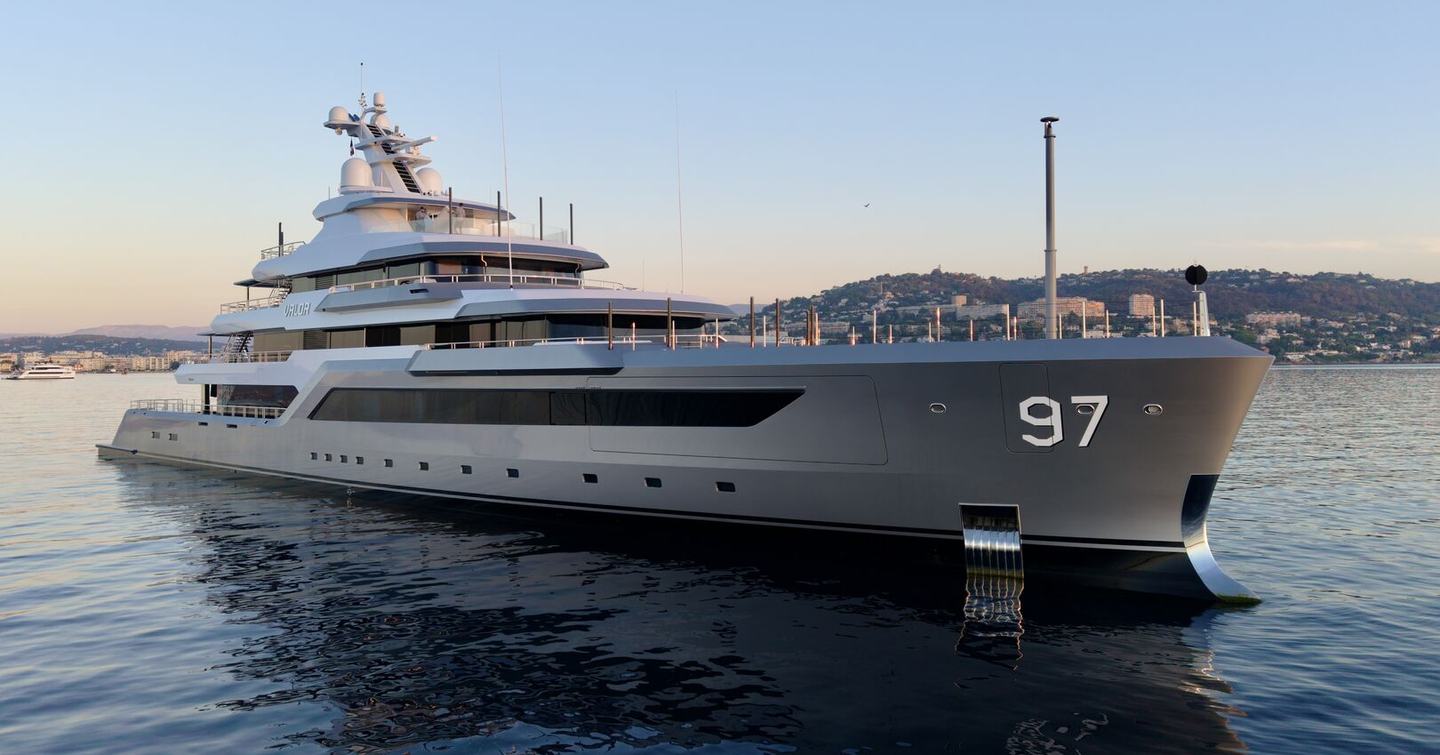  Feadship superyacht Valor at anchor side view 