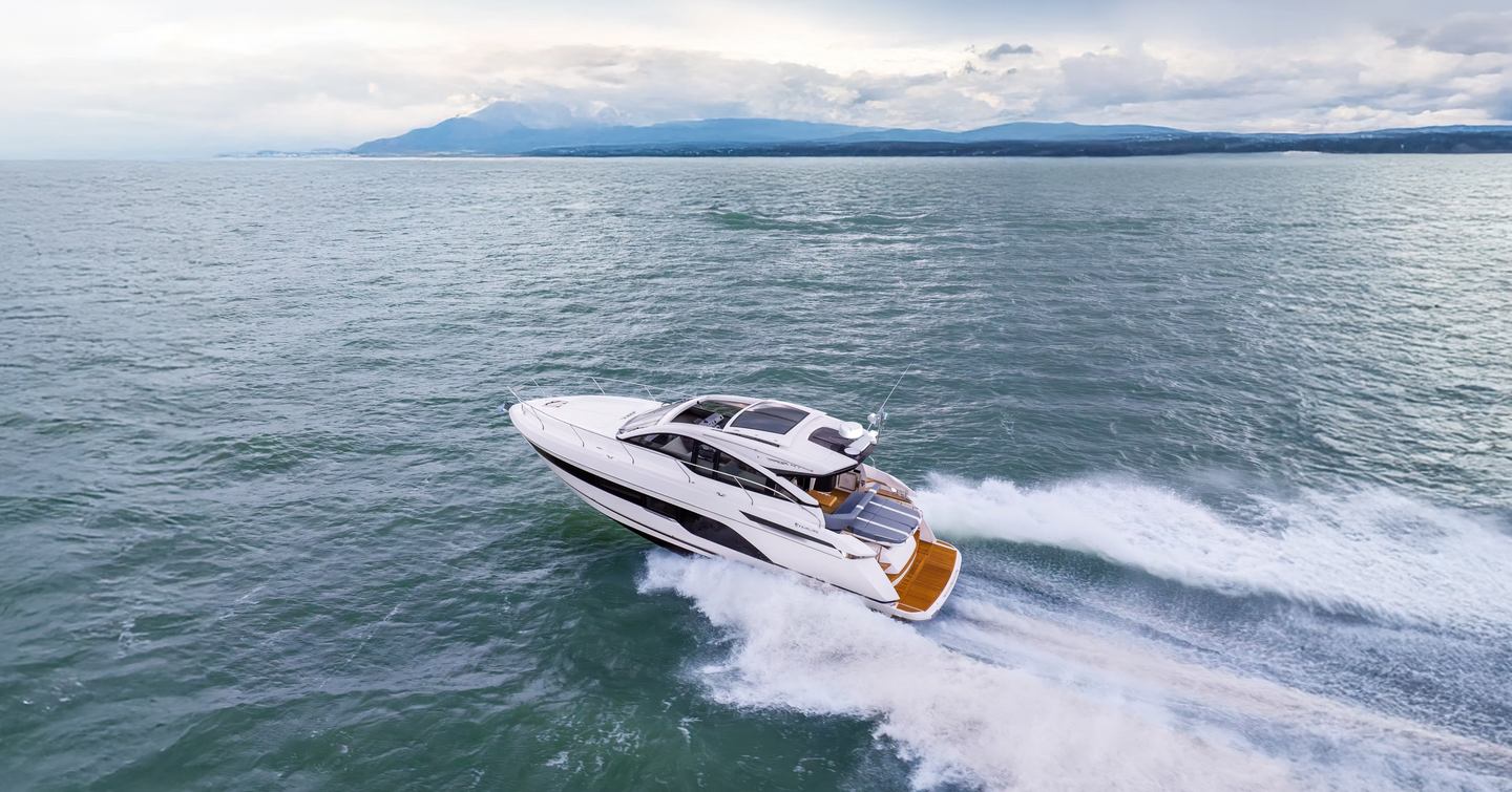 Fairline Targa 47 underway at speed