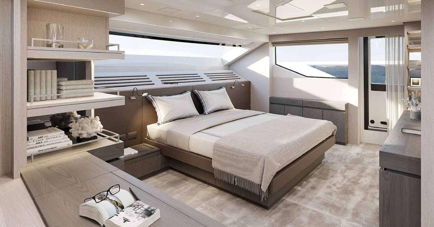 Rendering of Superyacht Paname master bedroom