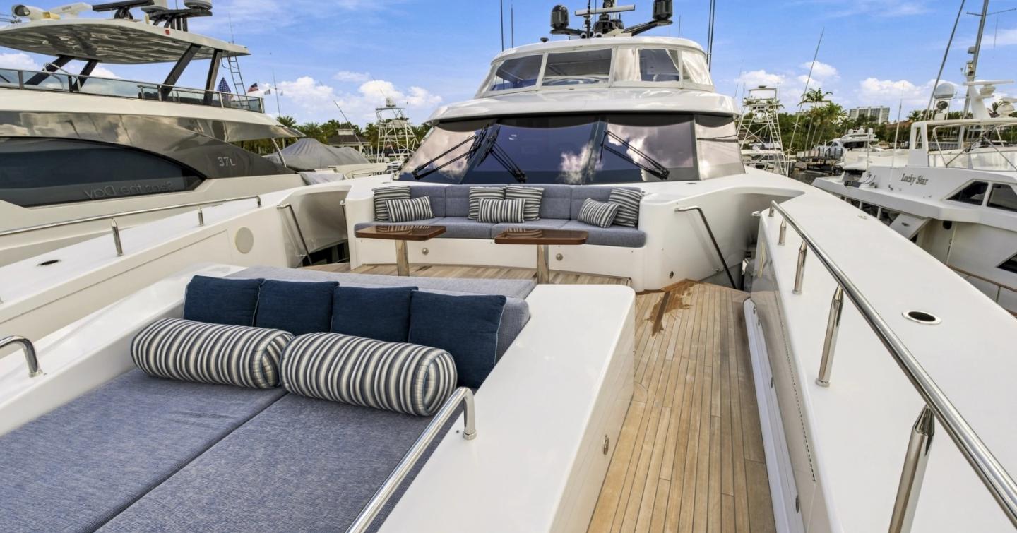 Westport yacht Seas the Day foredeck sun pads 