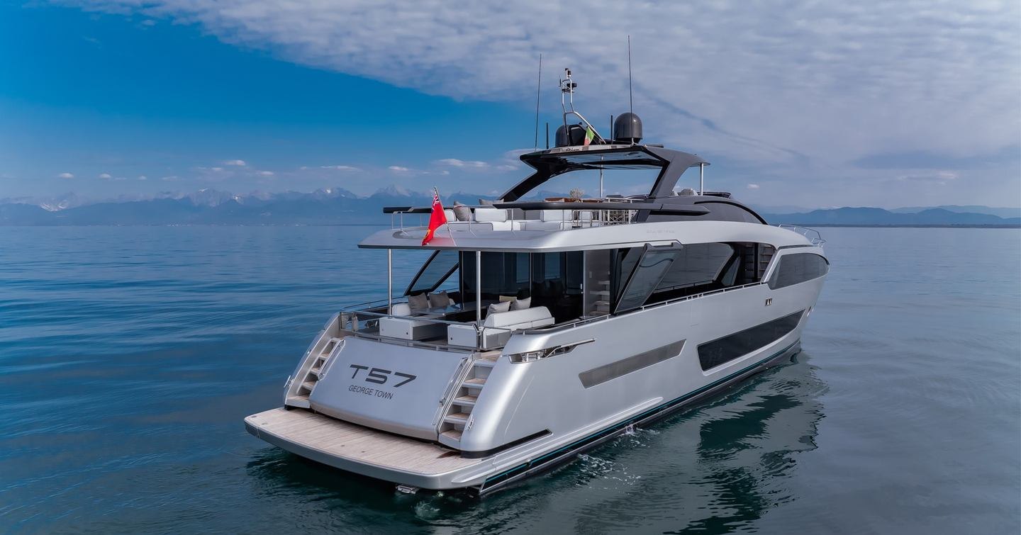 Motor Yacht T57 at anchor
