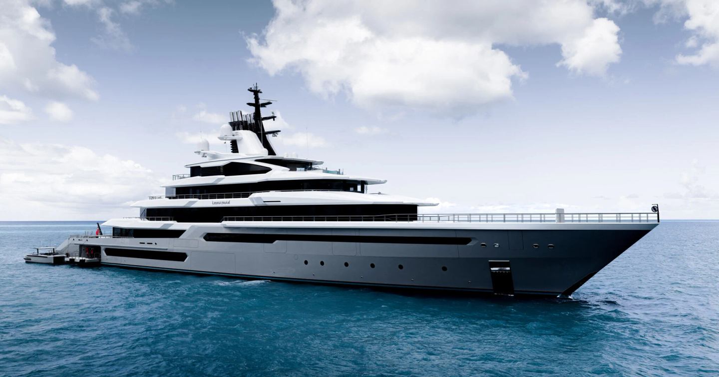 Superyacht Leviathan at anchor 