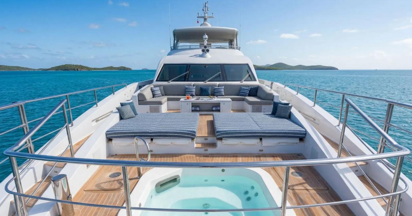 Benetti motor yacht H foredeck with jacuzzi 
