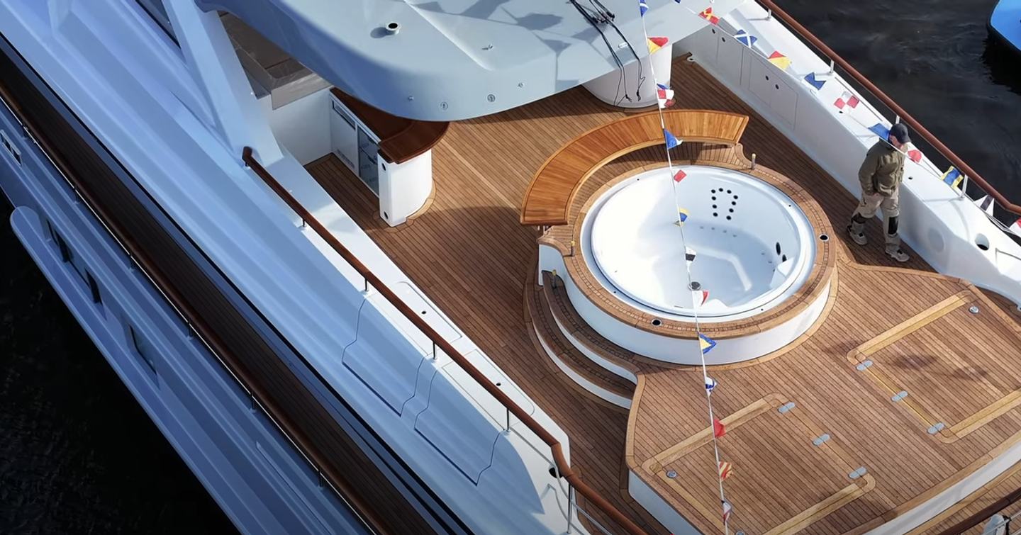 Project Unity's upper deck jacuzzi at launch