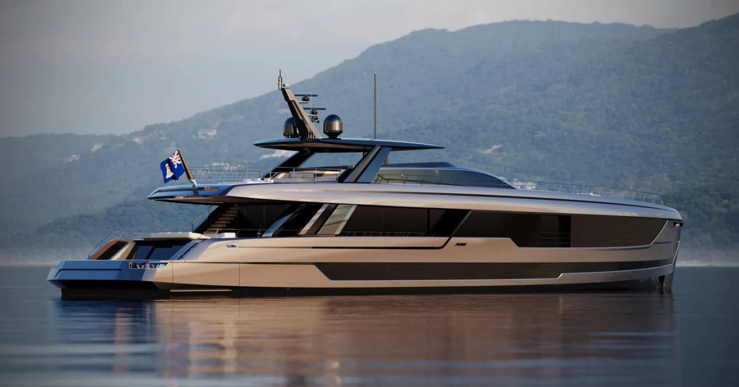 Rendering of Superyacht Project Zen at anchor