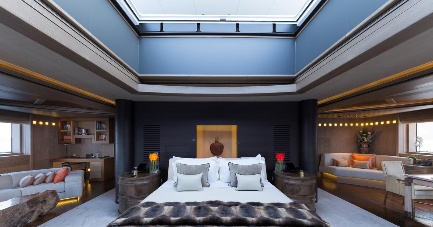 Superyacht Luna's master cabin