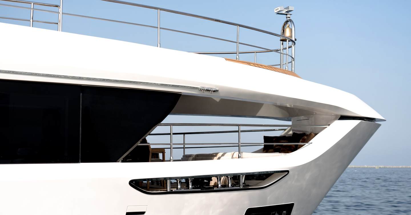 Gulf Craft Majesty 100 Terrace owner's terrace integrated into the forward superstructure