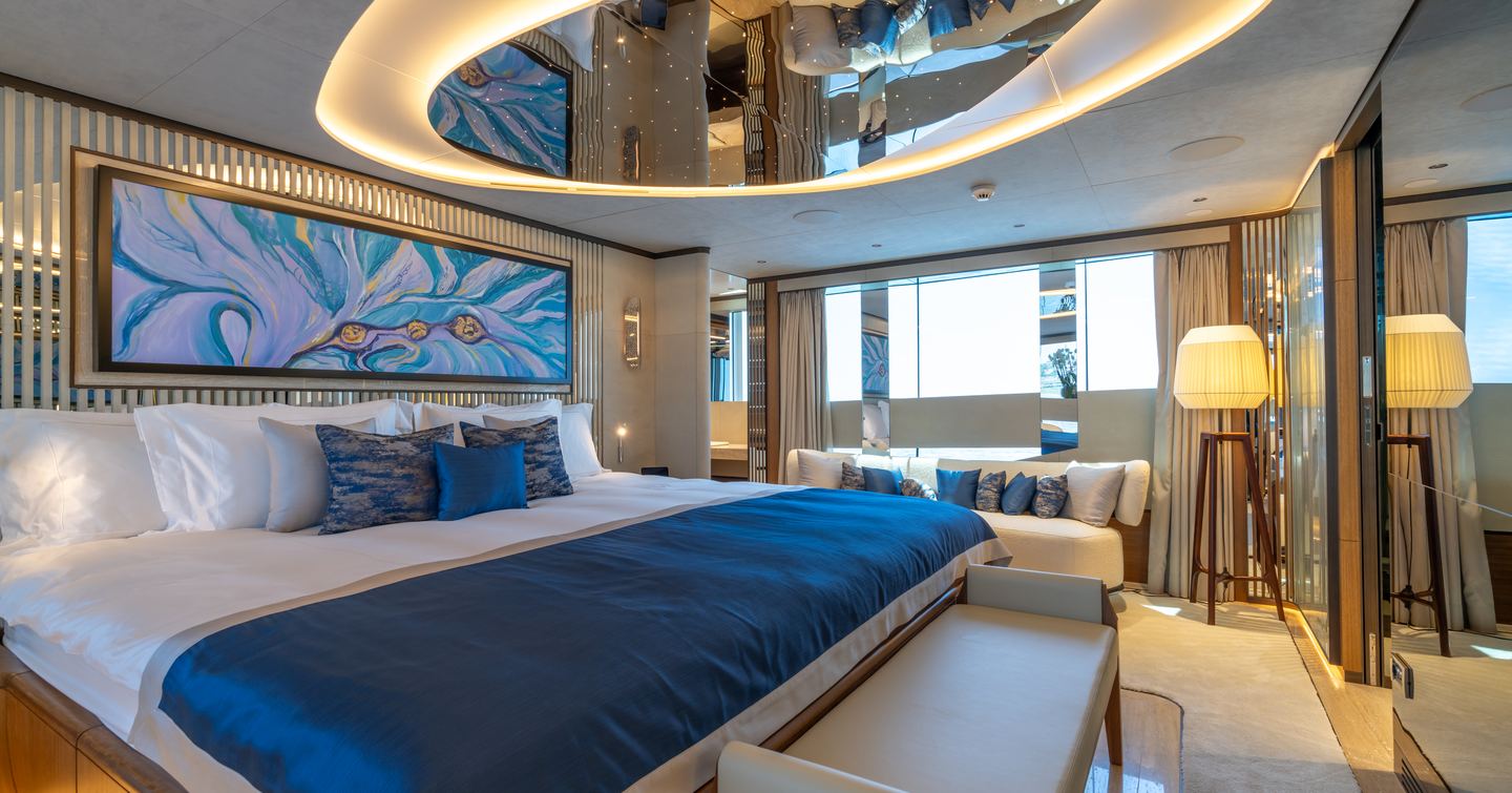 Master cabin with berth onboard superyacht ETERNAL SPARK