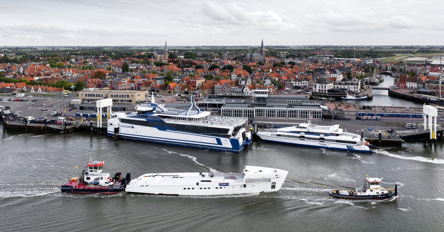 Motor yacht Project Grace on the water in transportation