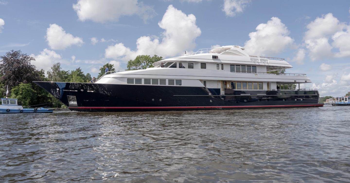 Superyacht Halcyon docked 