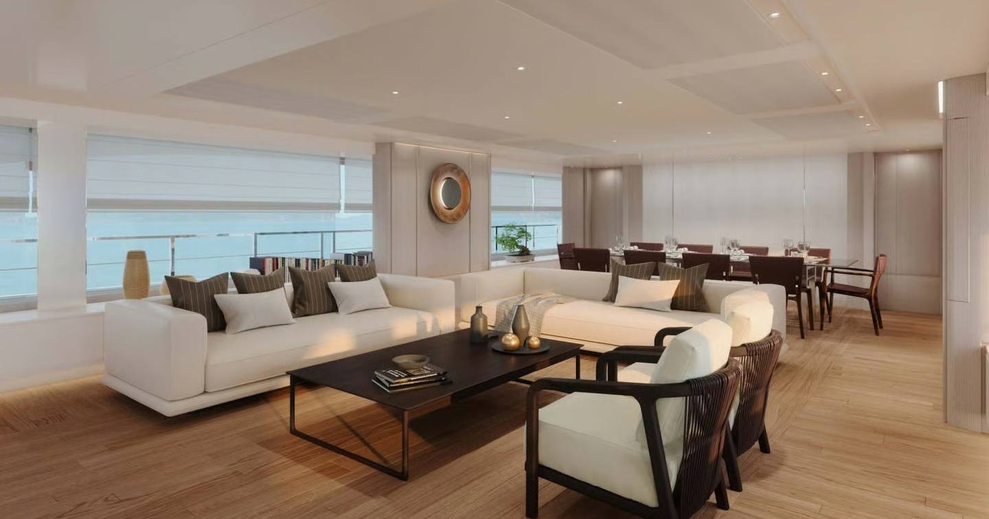 Benetti yacht Lumina main saloon lounge 
