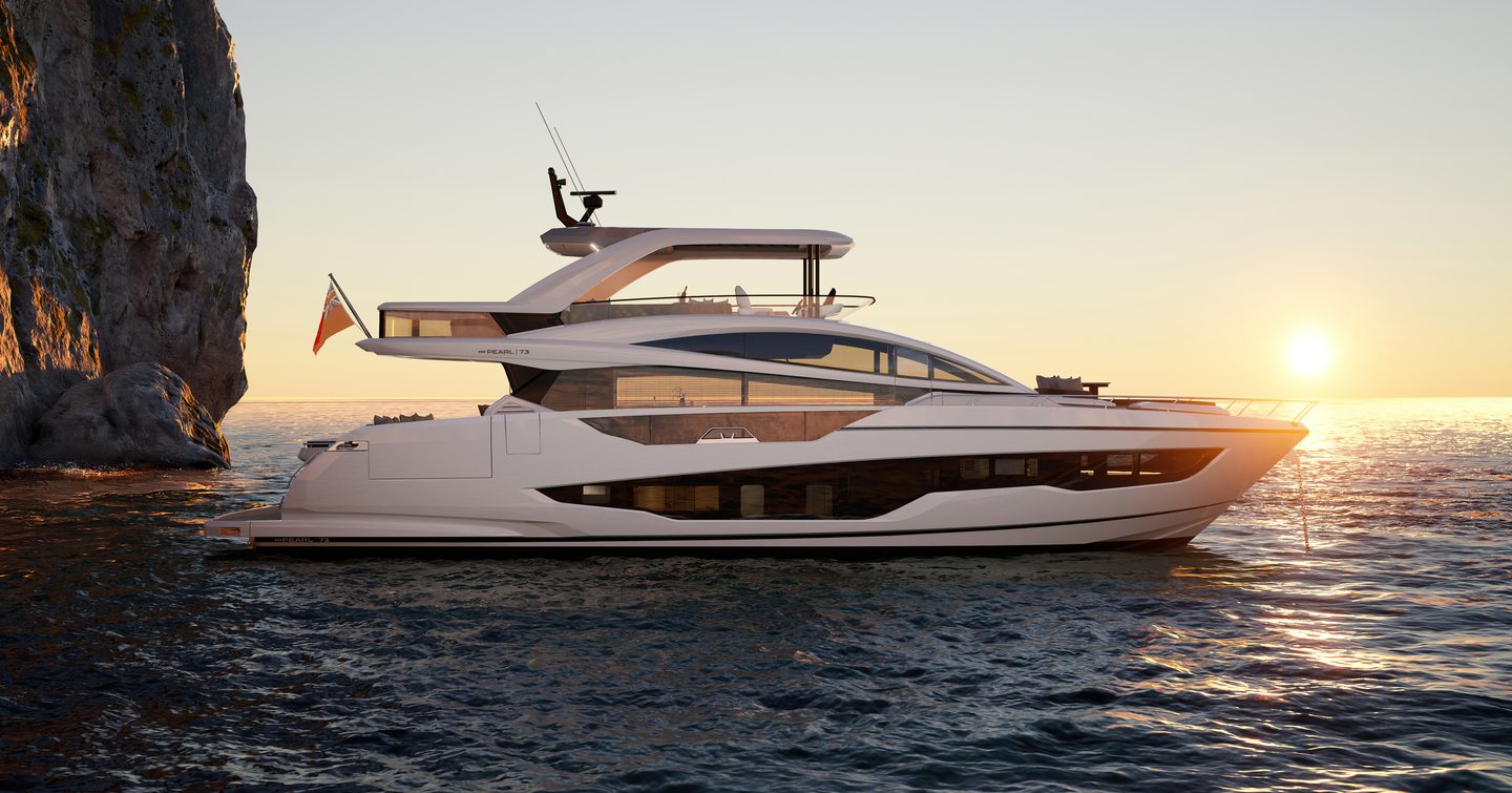 rendering of Pearl 73 motor yacht