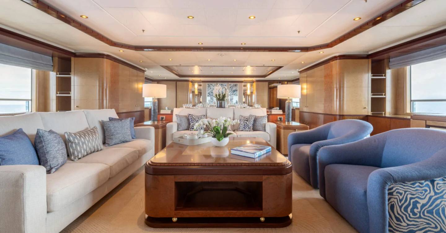 Superyacht Jaguar's interior seating