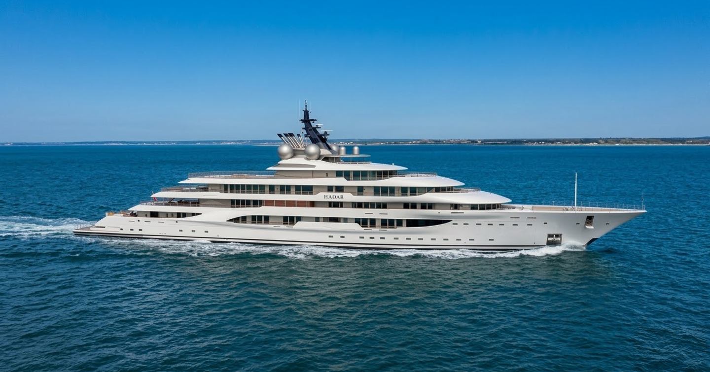 Superyacht Hadar (Flying Fox) under way 