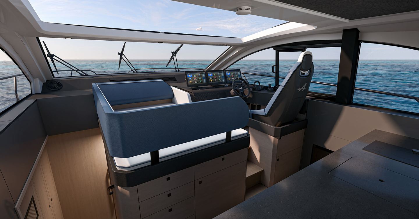Rendering of Beneteau Gran Turismo 50 boat helm station