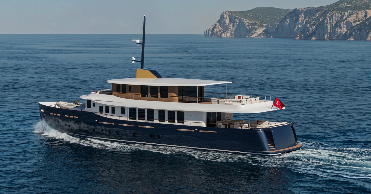 Numarine 38XPC motor yacht underway side view 