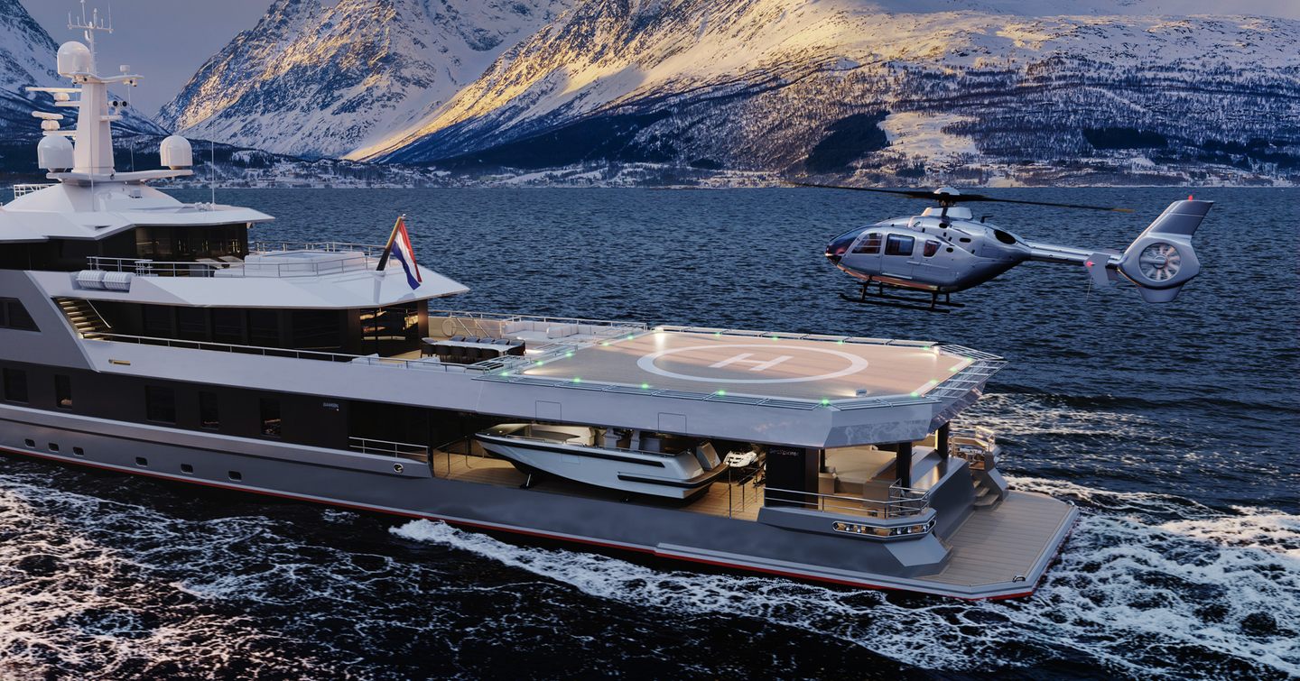 Damen Yachting Xplorer 60 Helicopter landing