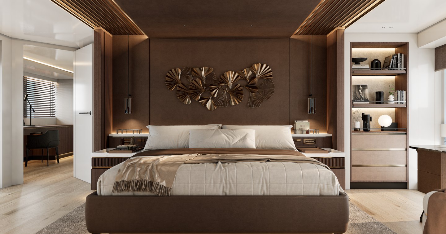 Superyacht Ingot's owners suite