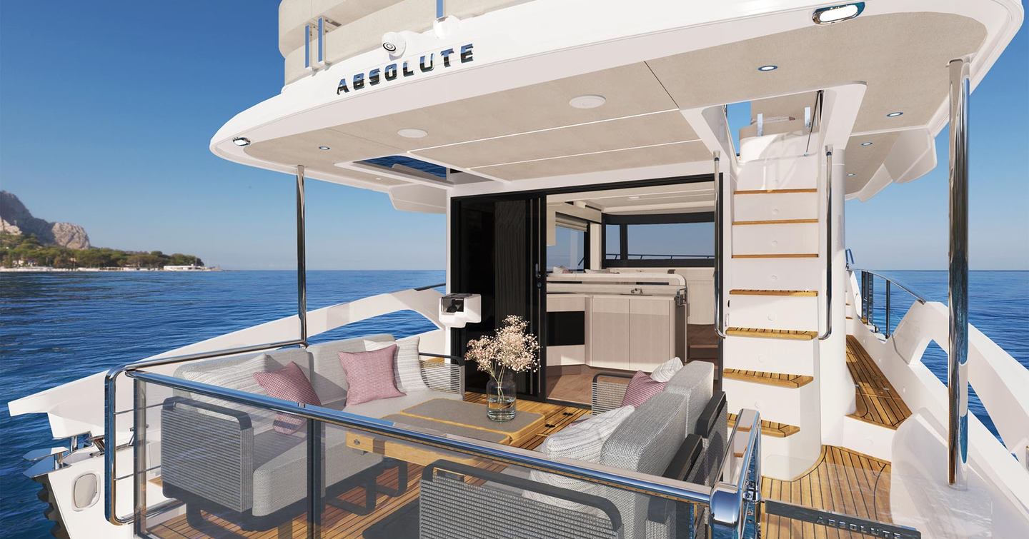 Absolute Navetta 50 aft deck lounge area 