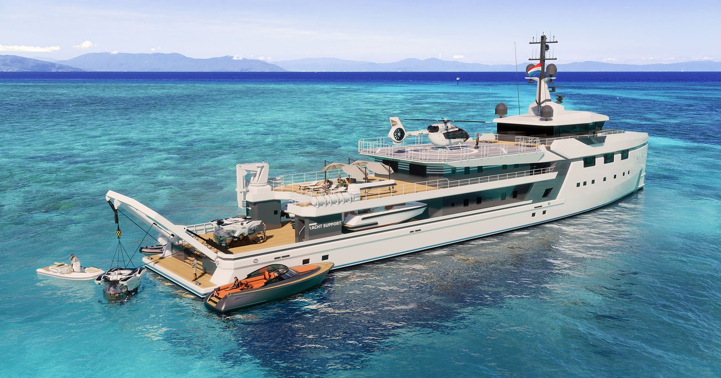 Damen Yachting YS 75 support vessel at anchor 