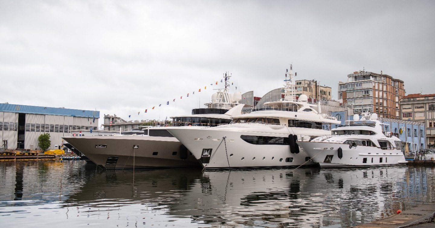 Superyachts berthed on display at the Versilia Yachting Rendezvous