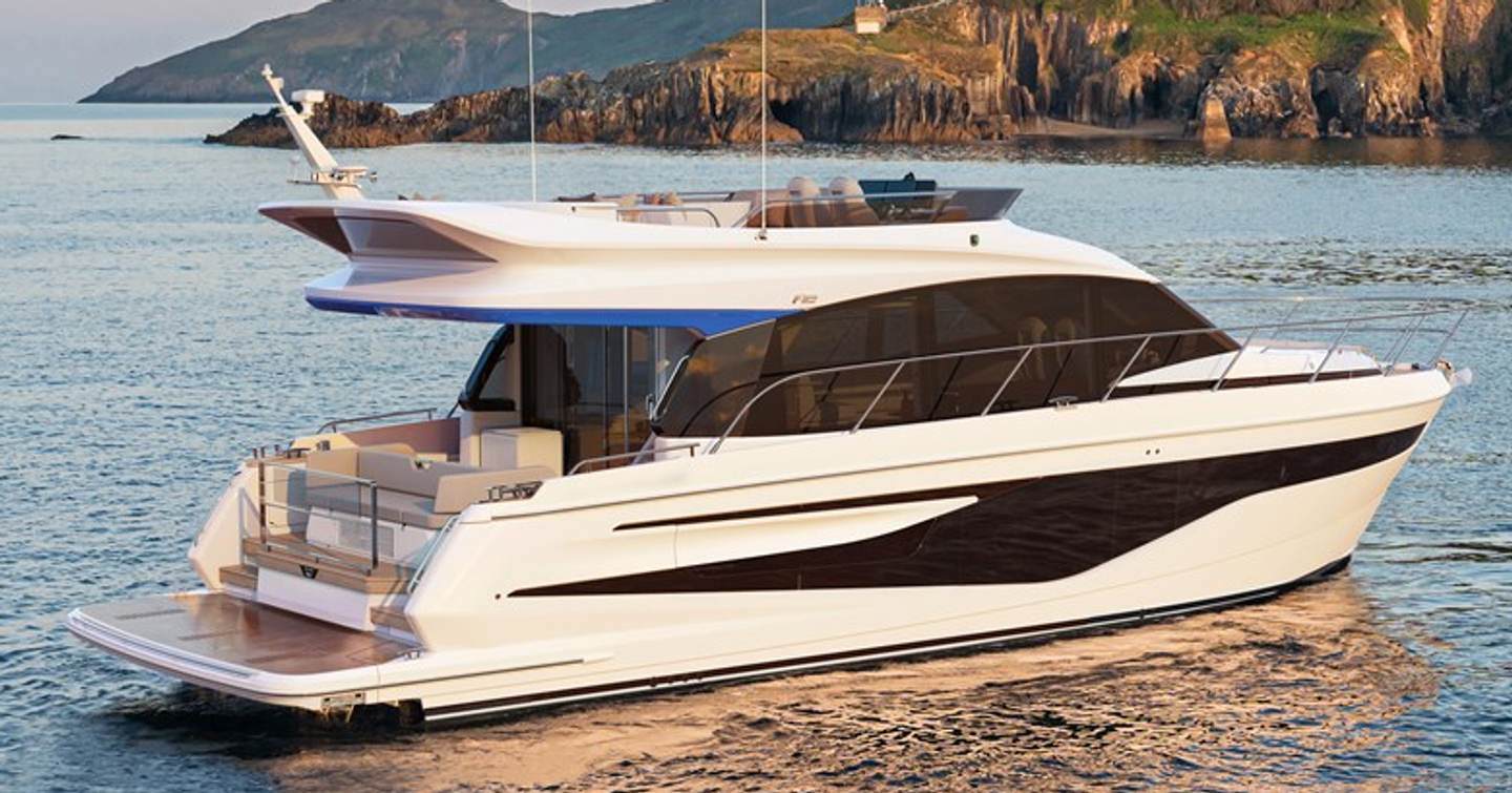 Princess F54 motor yacht at anchor 