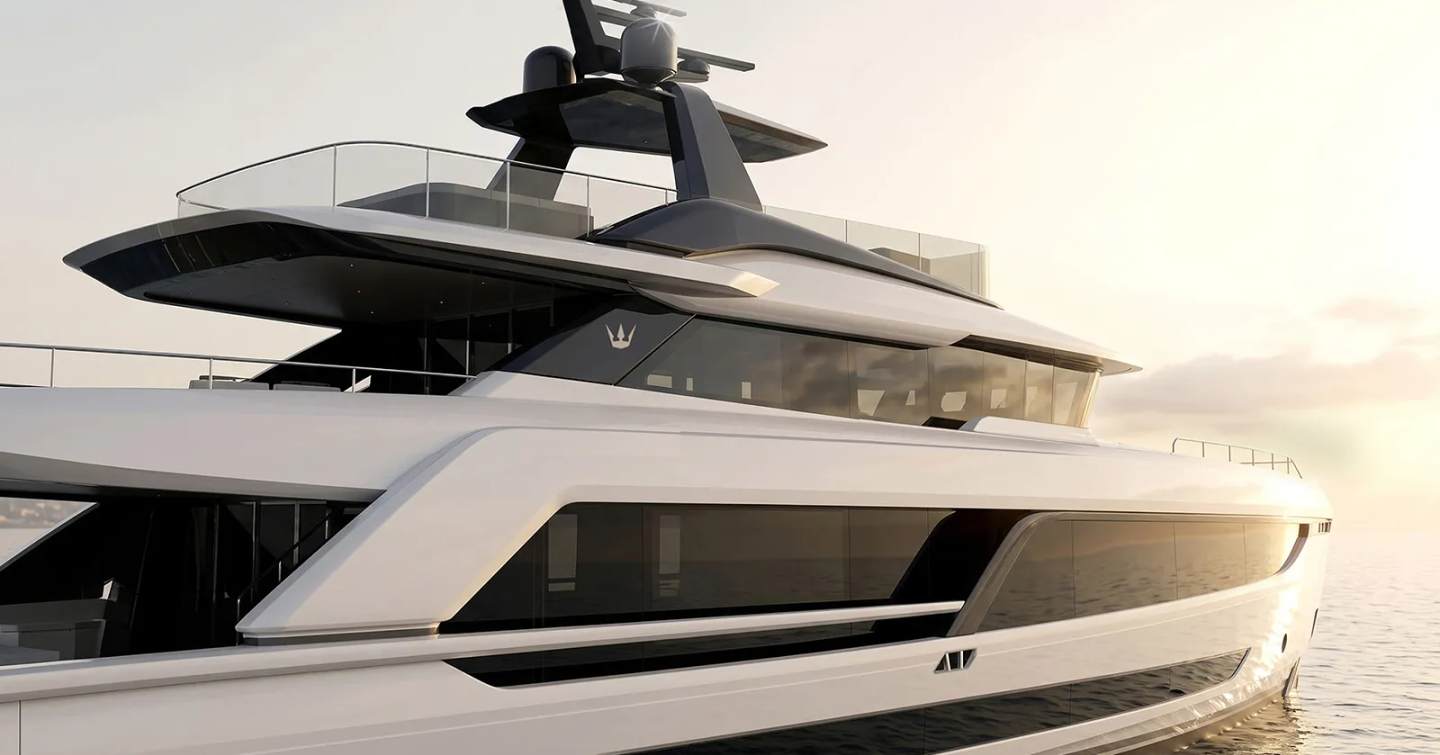 Rendering of Ocean King Ducale 37 explorer yacht superstructure