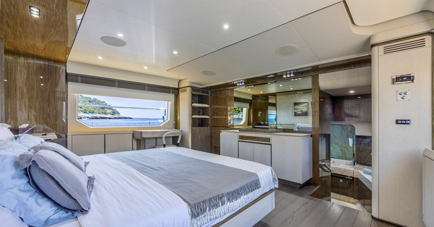 Azimut motor yacht Anastasia V master cabin and en suite 