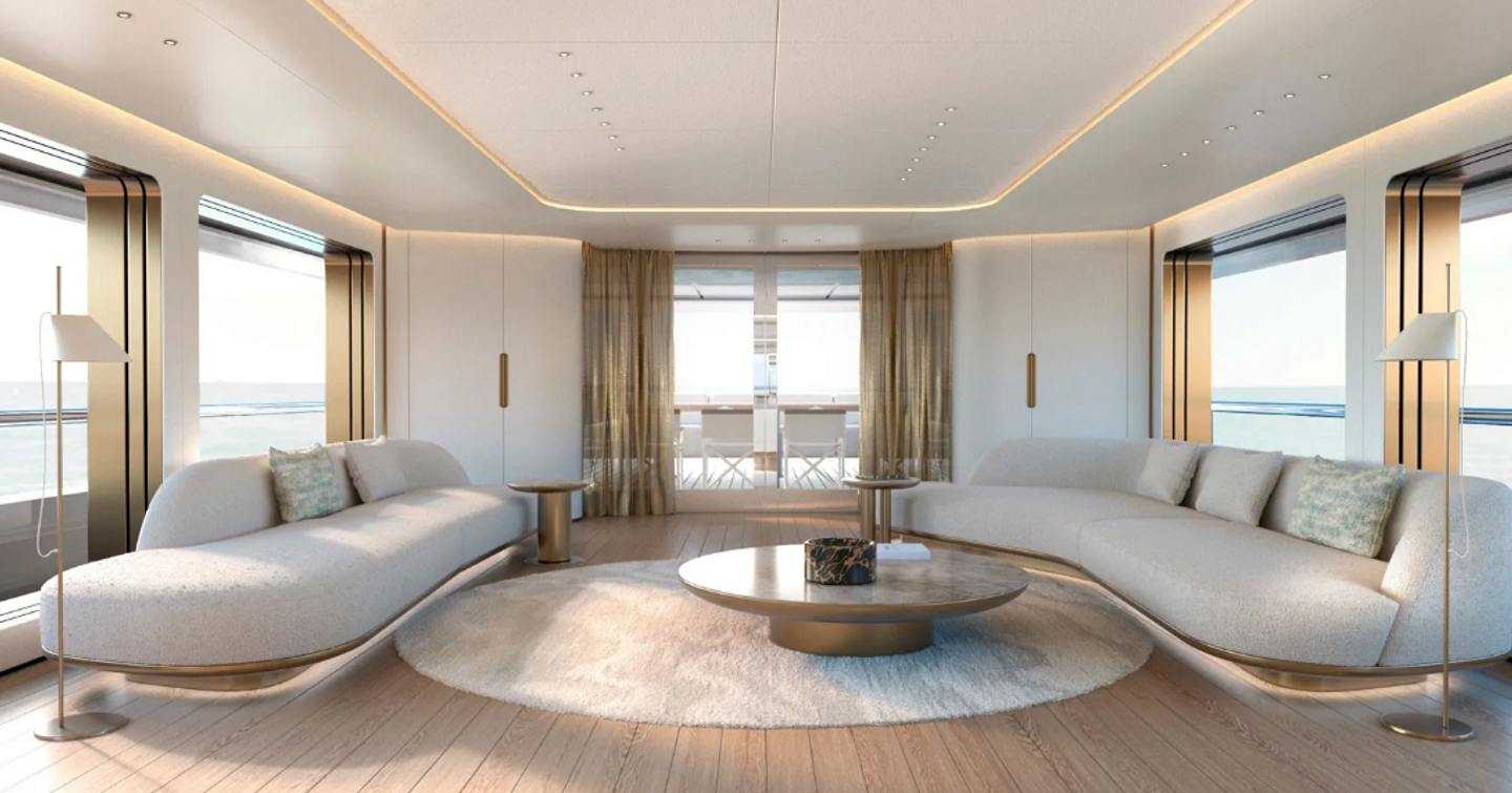 The Admiral Quaranta offers a bright, airy main saloon