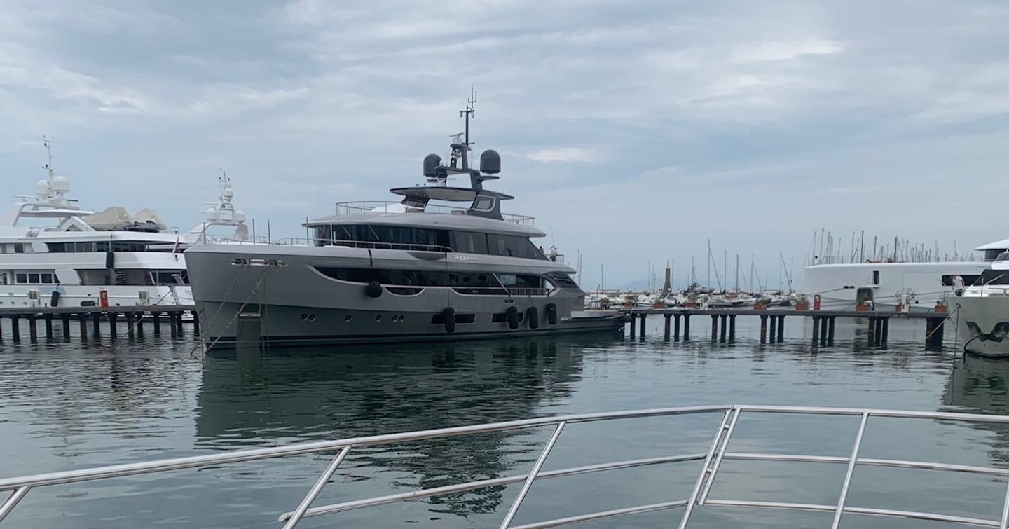 Benetti Oasis 40m REBECA at the shipyard in Viareggio