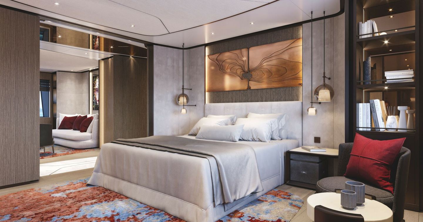 Rendering of Sanlorenzo 75Steel Superyacht Silver Fox VIP cabin