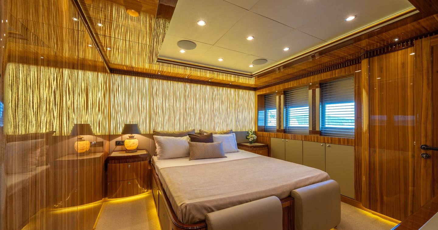Bilgin superyacht Elada master cabin with windows 