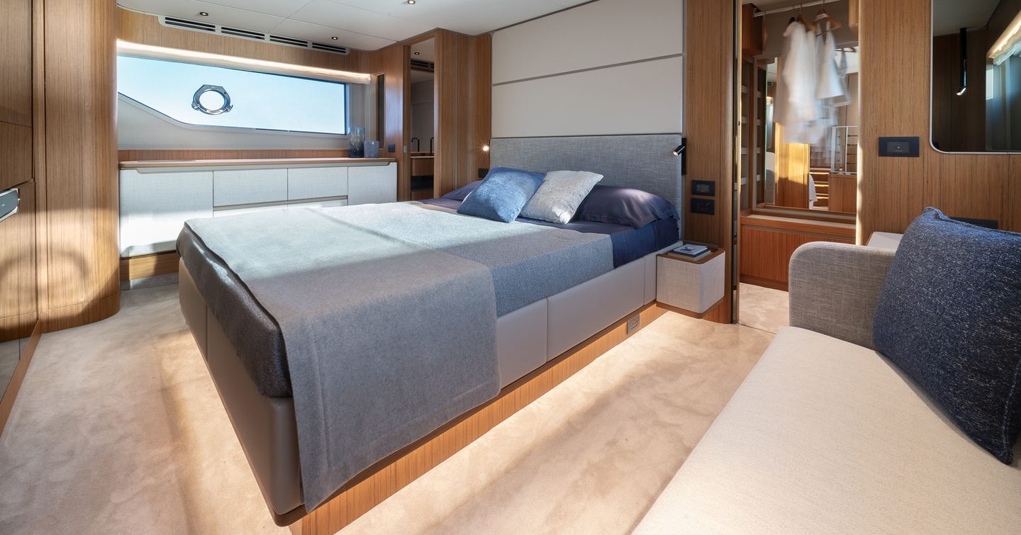 Ferretti owner's cabin