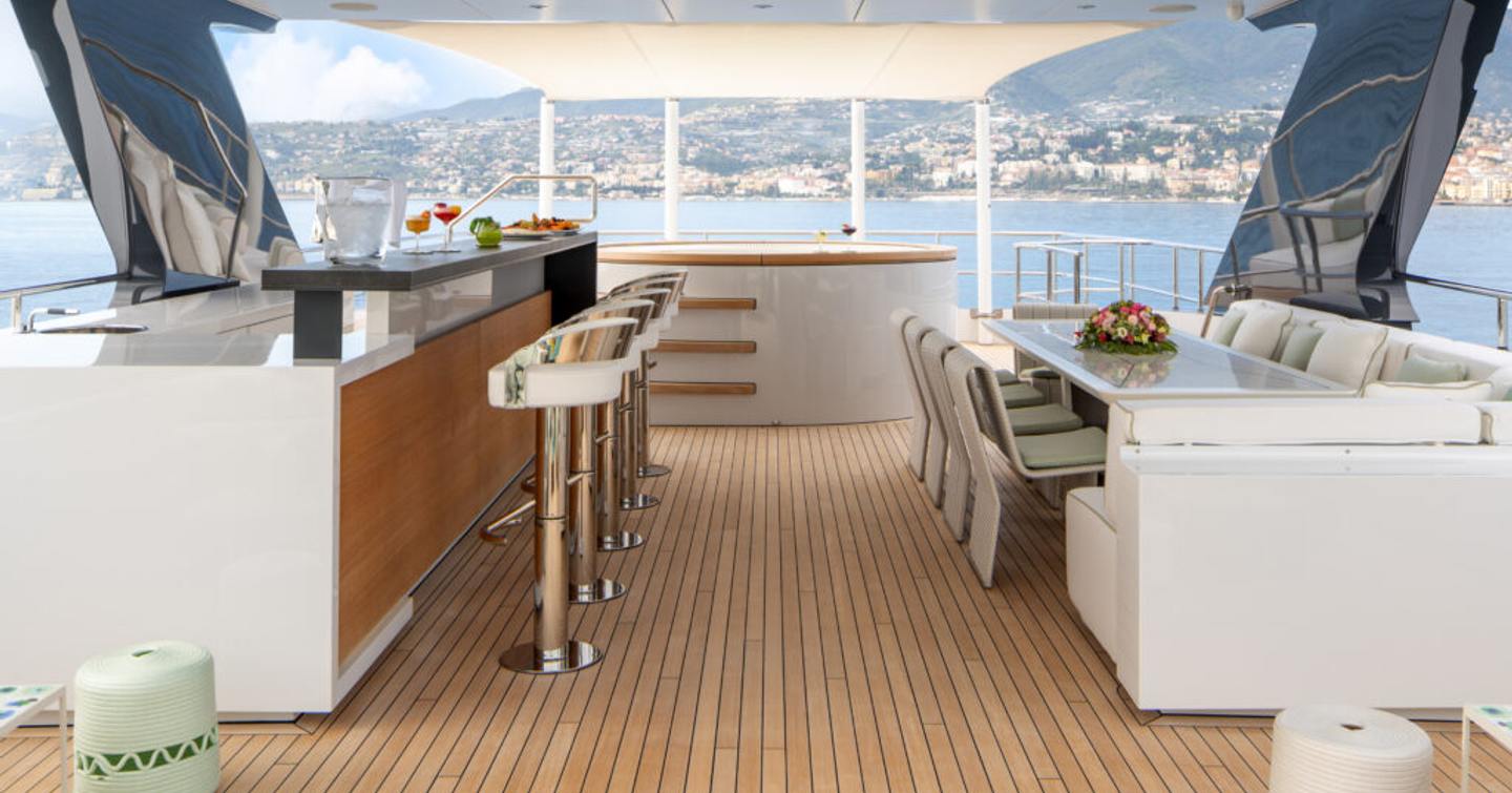 Motor yacht ALP spacious bar area and table