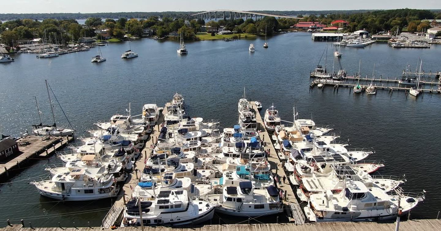 Kadey-Krogen yachts gathered for a rendezvous in Solomon's