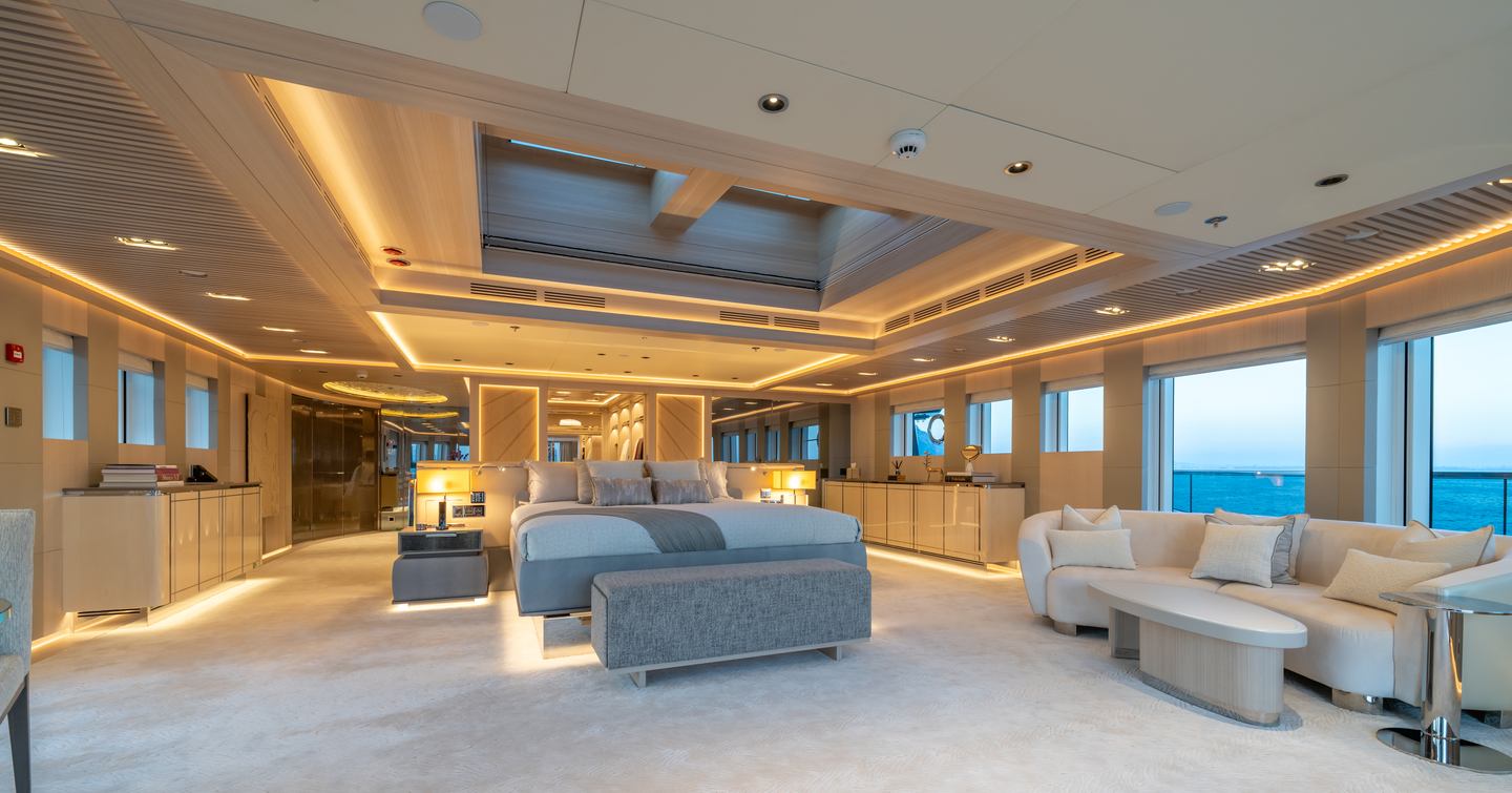 Bilgin superyacht Al Reem master cabin with lounge 