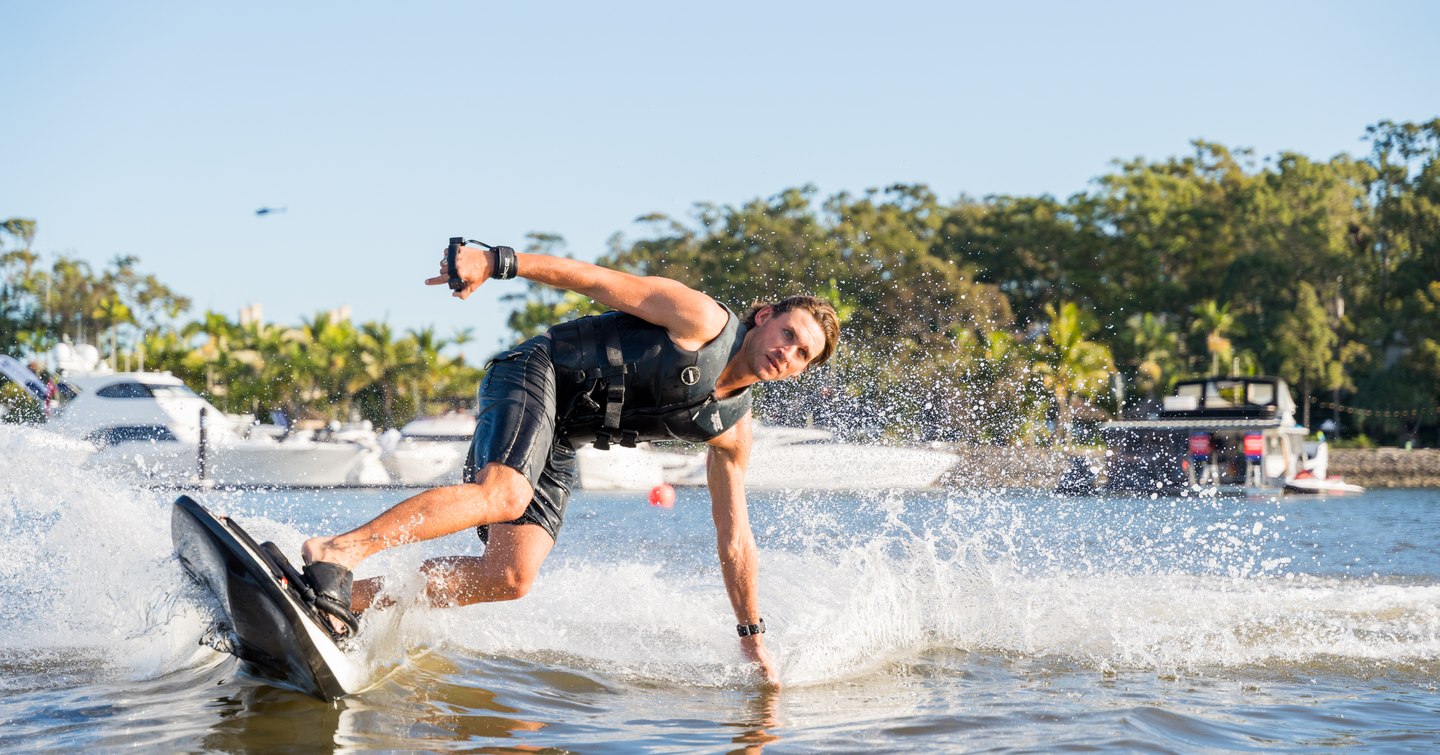 Watersports demonstration in action at Sanctuary Cove International Boat Show