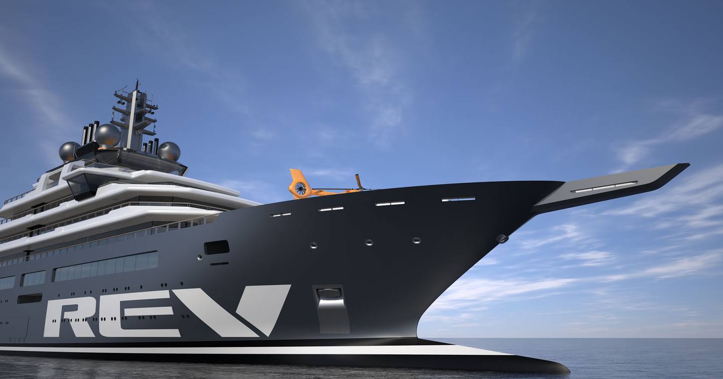 Superyacht REV Ocean's  bow