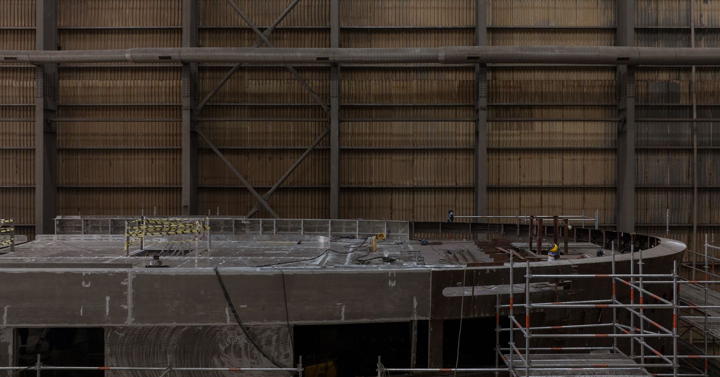 Superyacht Sea Rover under construction 