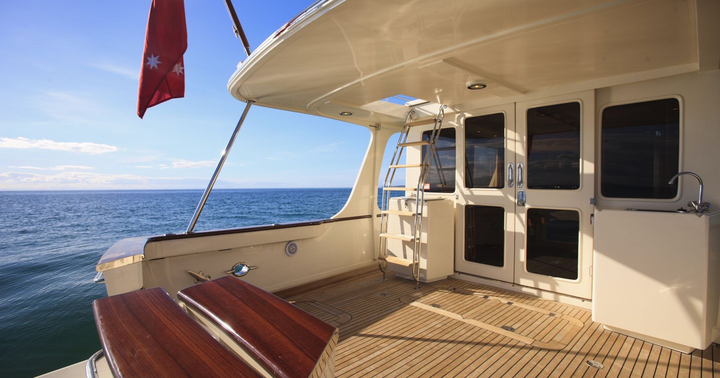 aft deck of Fleming 55