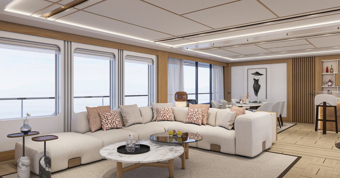 Hot Lab Numarine saloon design with orange accents 