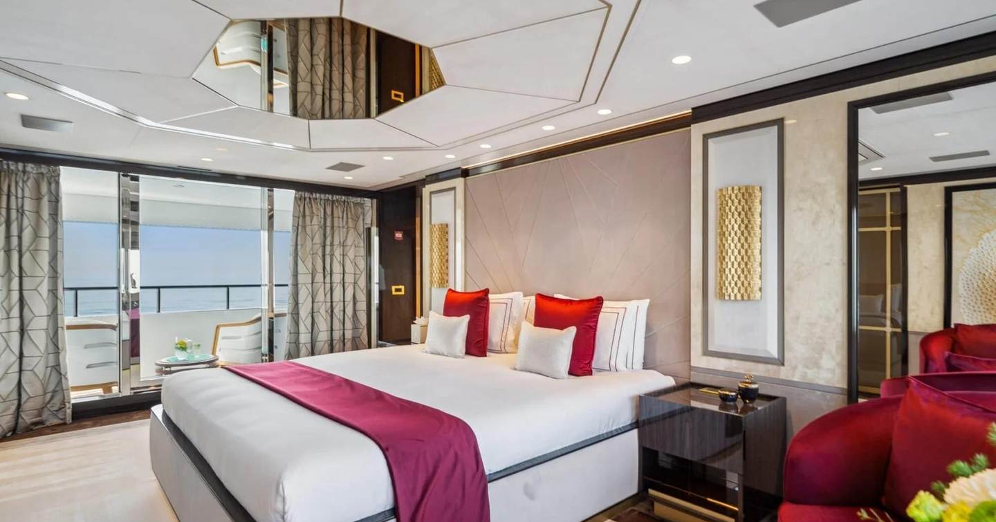 superyacht bombay master suite with balcony 